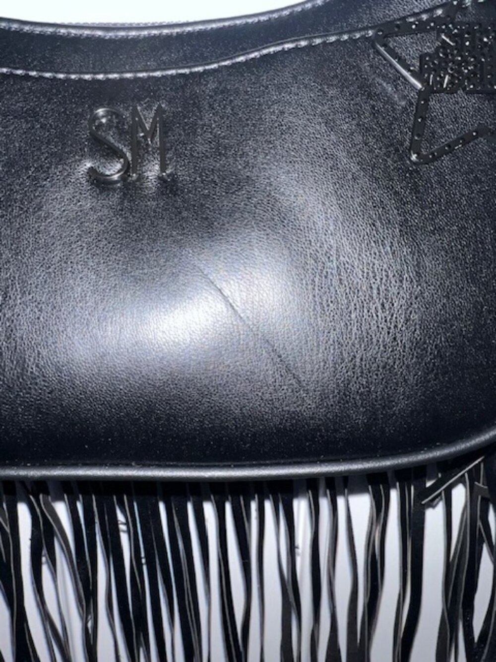 STEVE MADDEN BLACK FRINGE SHOULDER BAG - Picture 4 of 4